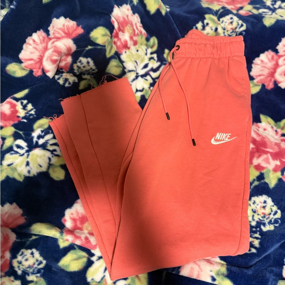 Nike Kids Coral-Red Drawstring Sweatpants